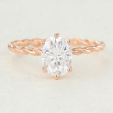 1.33 CT Oval Shaped Moissanite Solitaire Engagement Ring 1